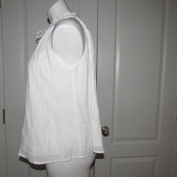 LULUS Sleeveless Lined White Rayon Blend Tie Front Top Size XS - Picture 2 of 4